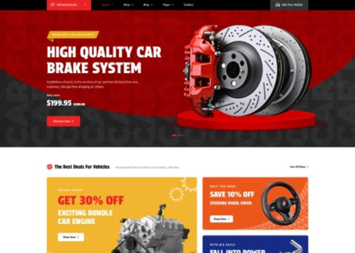 Autoteile Shop Theme Design