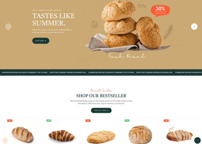 Bakery Theme Design